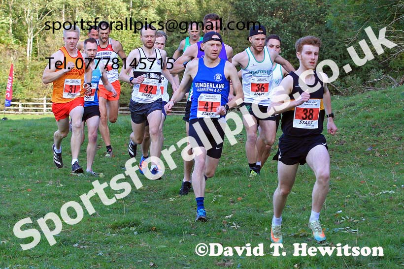 Senior men, 2022 NECAA Cross Country Relays, Thornley Hall Farm, Peterlee, County Durham, October 15th. Photo: David T. Hewitson/Sports for All Pics